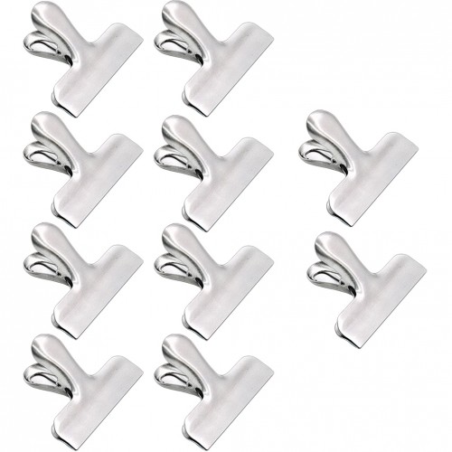 10 Pack Heavy Duty Metal Silver Chip Bag Clip Clamps For Air Tight